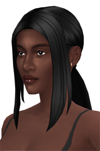 low ponytail with long fringe