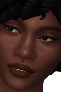 eyeliner and lipstick closeup shot